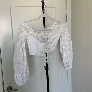 White Linen Crop Top